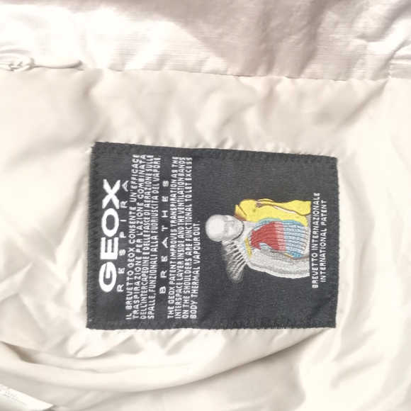 Final Sale - GEOX Respira Shimmery Khaki Pleated Windbreaker Jacket - Picture 8 of 9